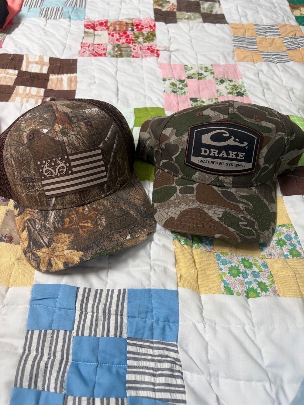 Drake Camouflage Patch Trucker Cap in Green and Brown